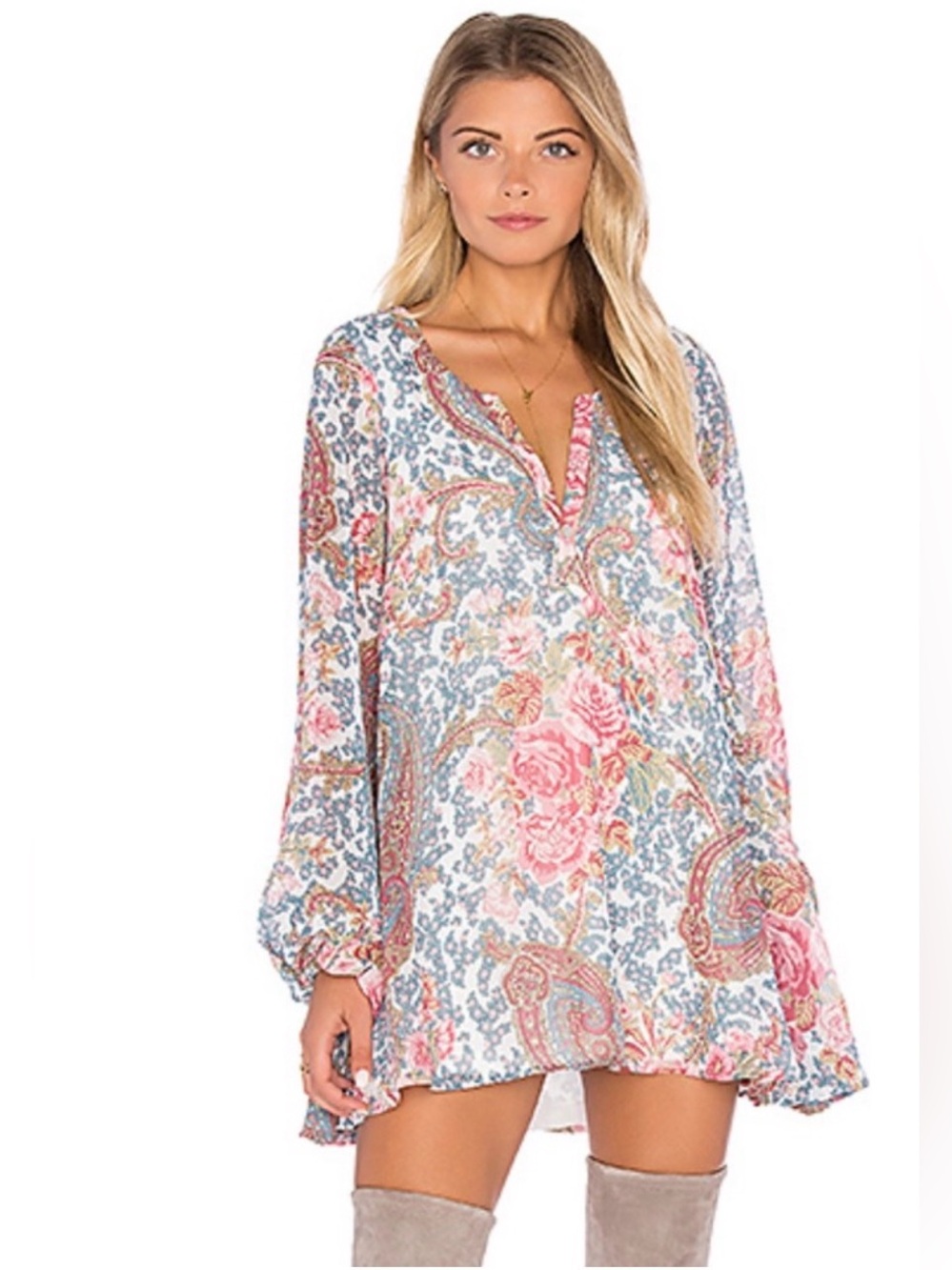 Show Me Your MuMu Jamie Floral Bohemian Tunic Size Small